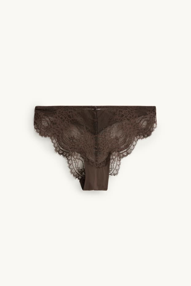 Dames - Braziliaans bikinibroekje - bruin