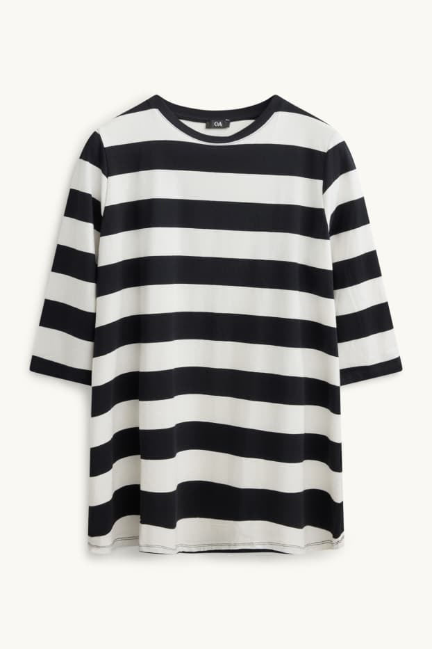 Dames - T-shirt - wit / zwart