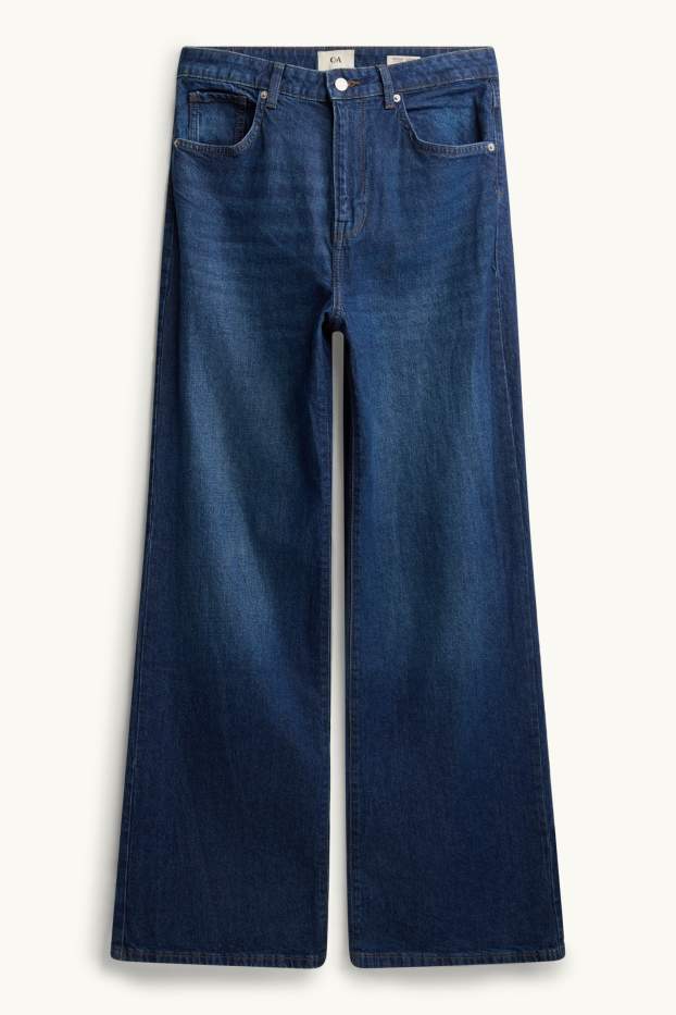 Donna - Jeans a gamba larga - vita alta - jeans blu scuro