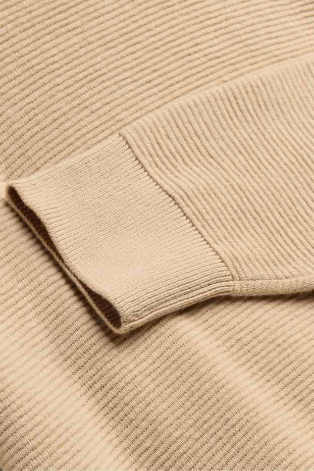 Enfants garçons - Pull - finition côtelée - beige