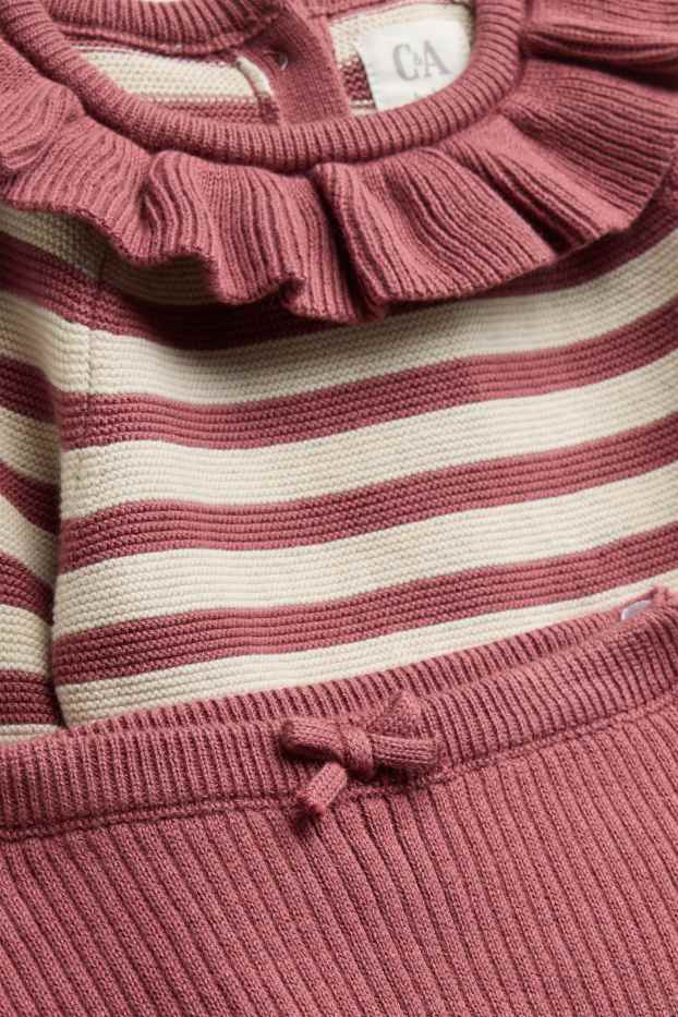 Neonate - Completo per neonate - 2 pezzi - rosa / beige