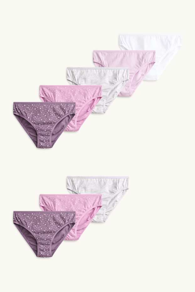 Kinder Mädchen - Multipack 8er - Stern - Slip - lila / weiss