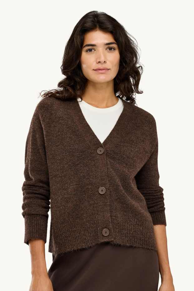 Damen - Strickjacke - braun