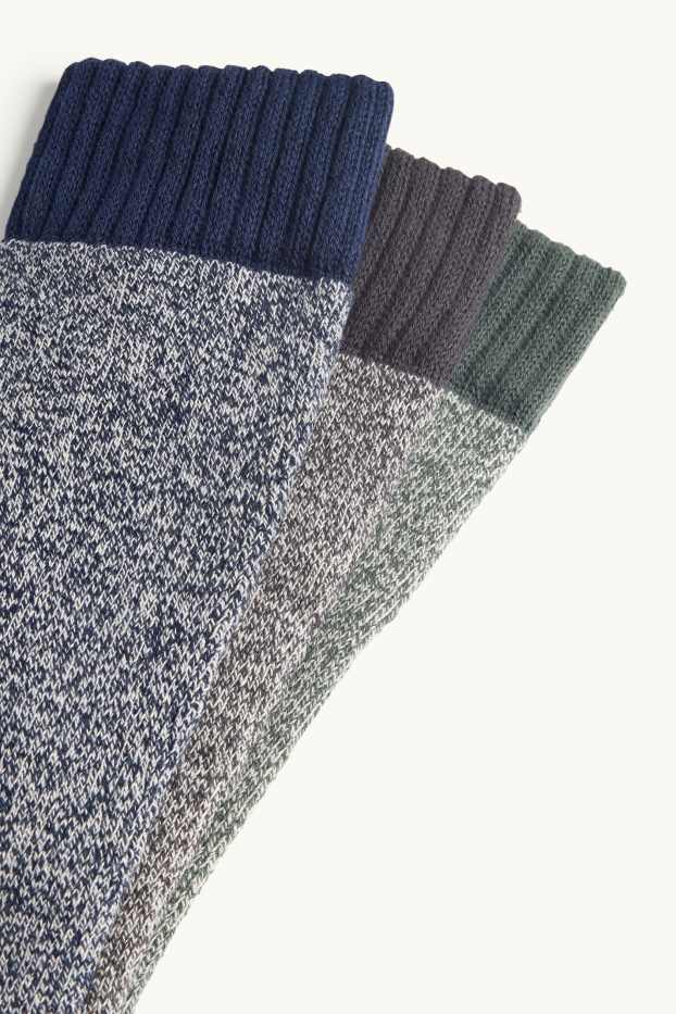 Hommes - Lot de 3 paires - chaussettes - gris chiné