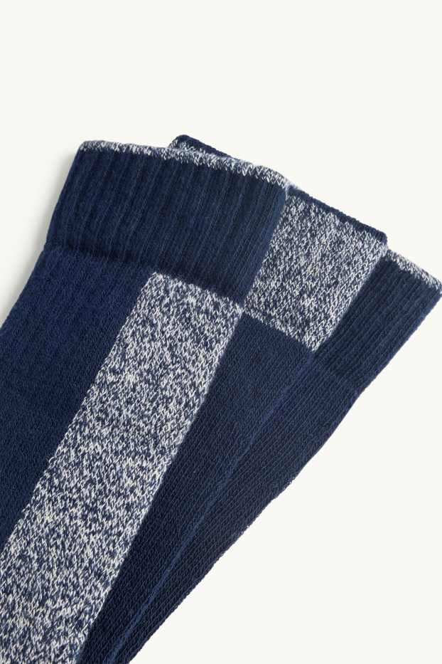 Hommes - Lot de 3 paires - chaussettes - bleu foncé / gris