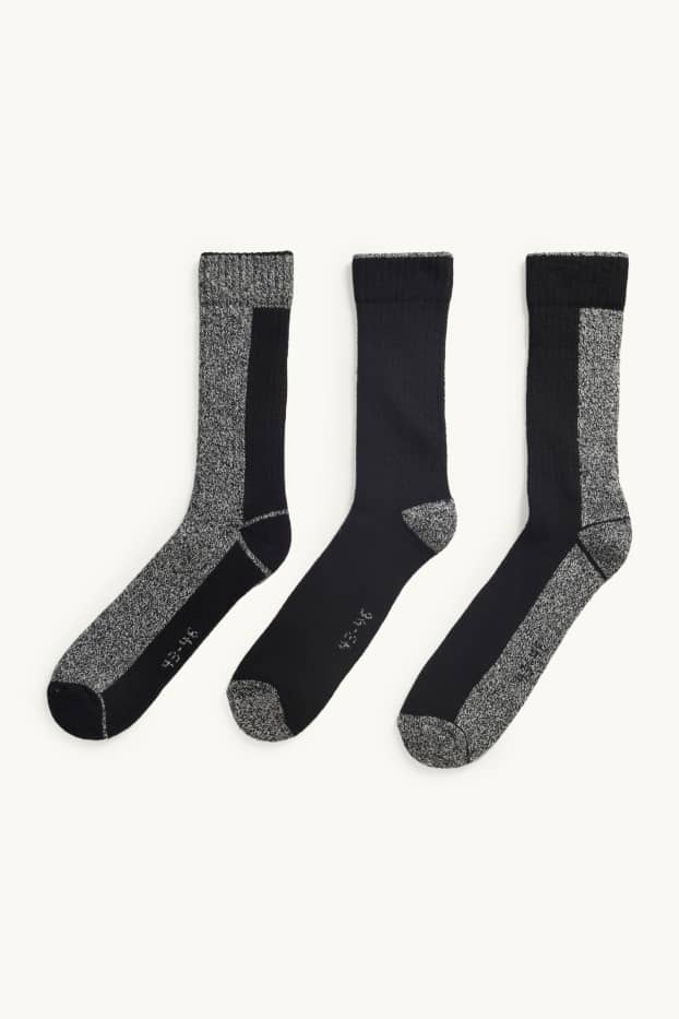 Heren - Set van 3 paar - sokken - zwart / grijs