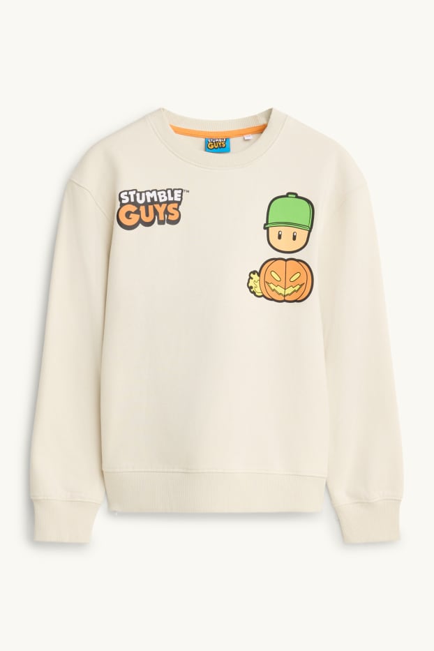 Enfants garçons - Halloween - Stumble Guys - sweat - blanc crème