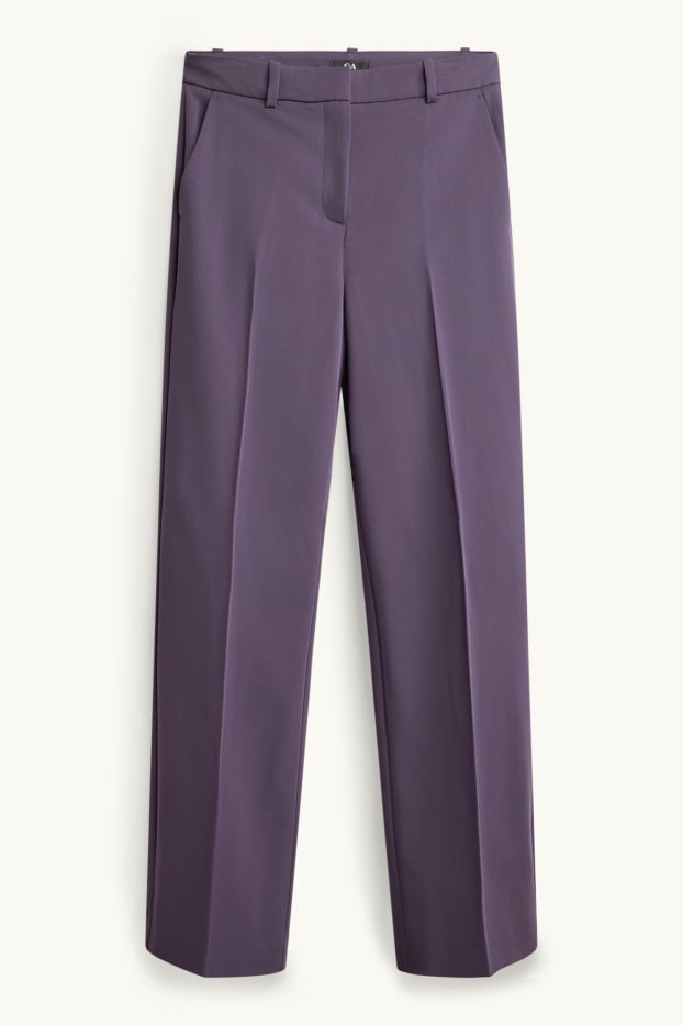 Damen - Business-Hose - High Waist - Wide Leg - lila
