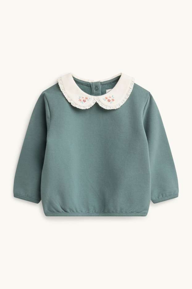 Miminka - dívky - Outfit pro miminka - 3dílný - tmavozelená / krémově bílá