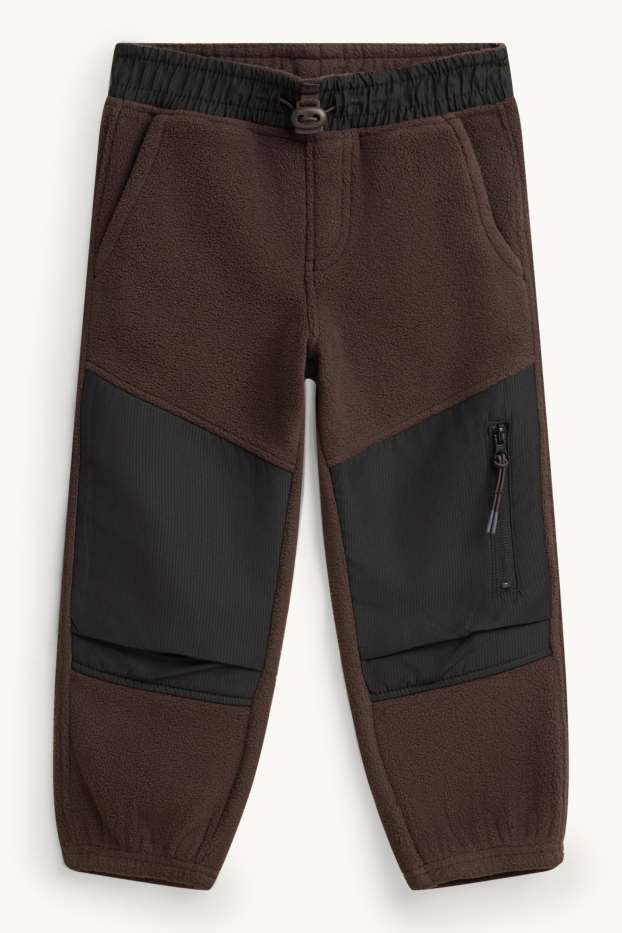Enfants garçons - Pantalon de jogging en polaire - marron foncé