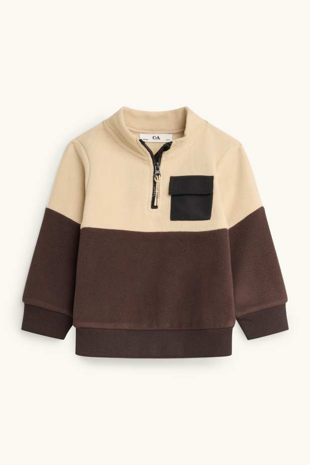 Enfants garçons - Pull en polaire - beige / marron