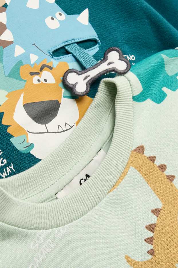 Kinder Buben - Multipack 2er - Dino - Hoodie und Sweatshirt - mintgrün