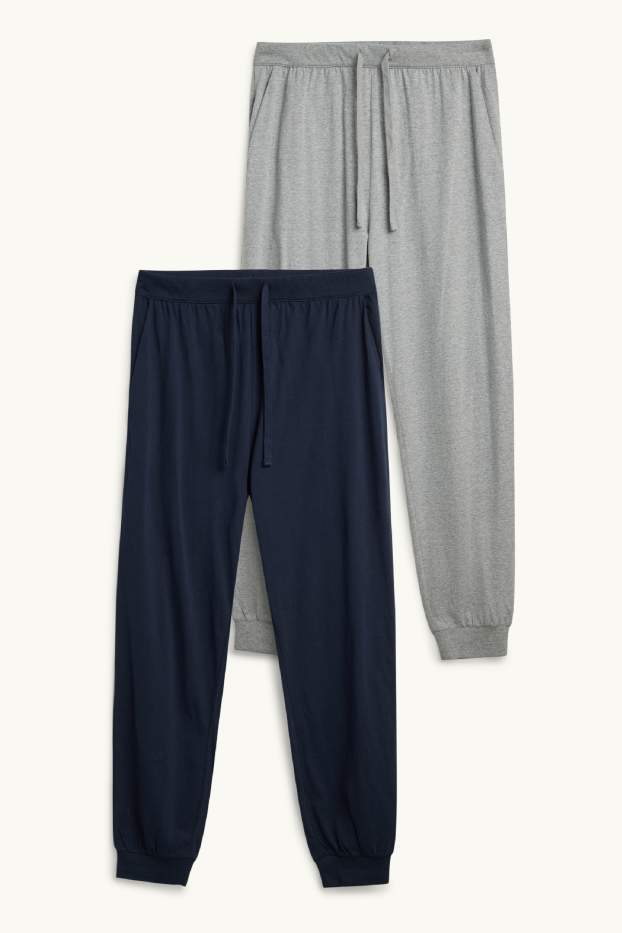 Men - Multipack of 2 - pyjama bottoms - gray / dark blue