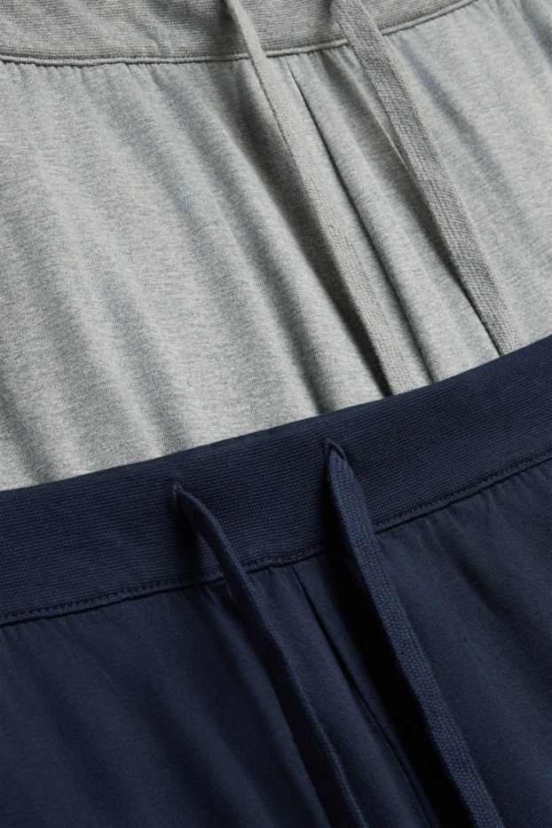 Men - Multipack of 2 - pyjama bottoms - gray / dark blue