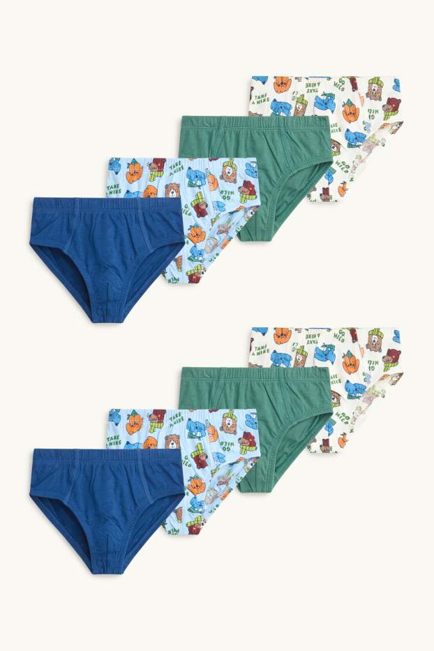 Enfants garçons - Lot de 8 - ours et chien - culotte - vert