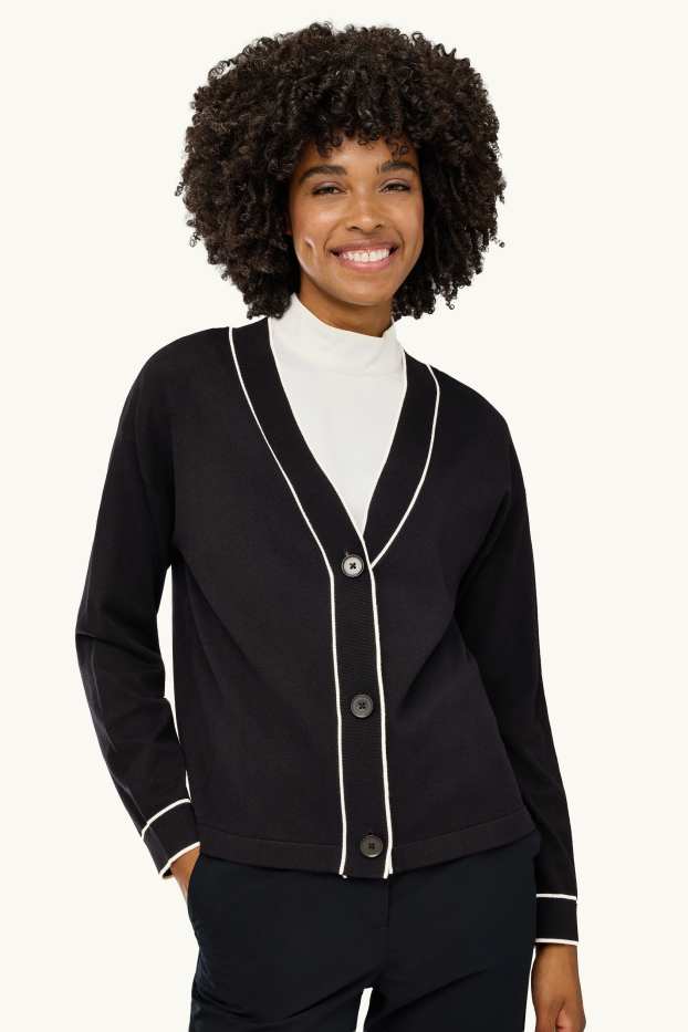 Damen - Strickjacke - schwarz