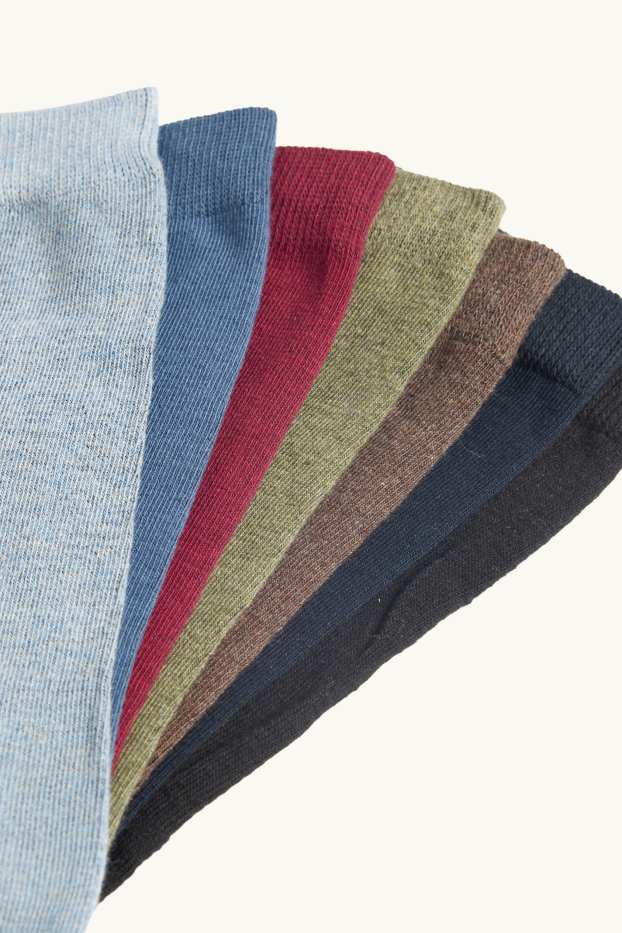Heren - Set van 7 paar - sokken - blauw