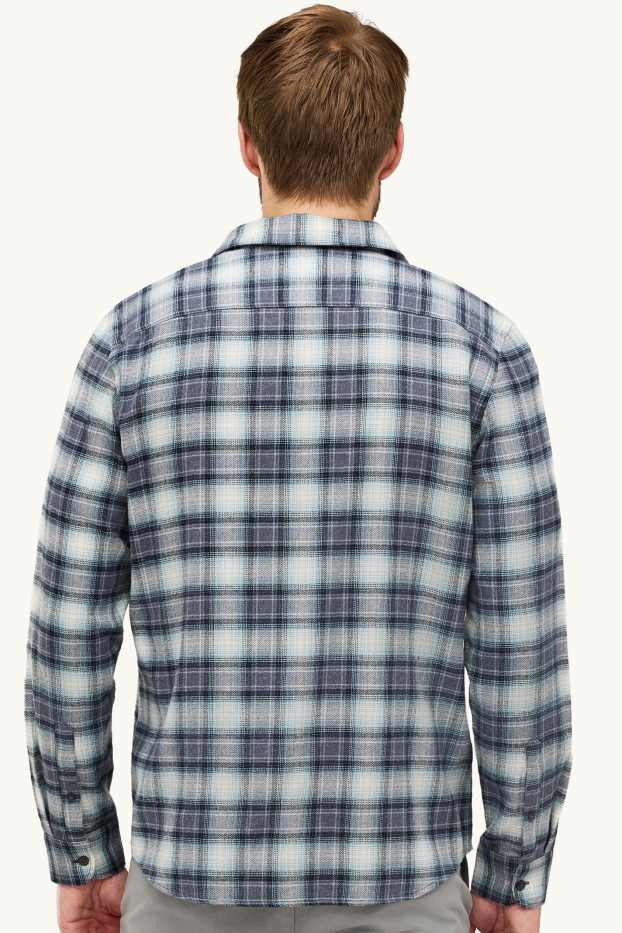 Home - Camisa - regular fit - Kent - de quadres - blau fosc / blanc
