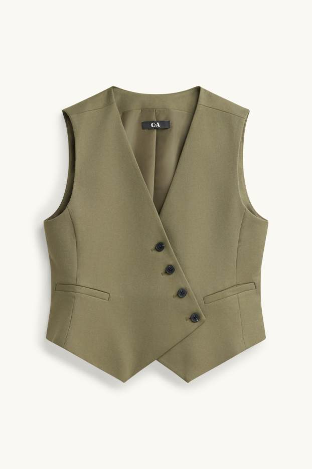 Donna - Gilet - sciancrato - kaki
