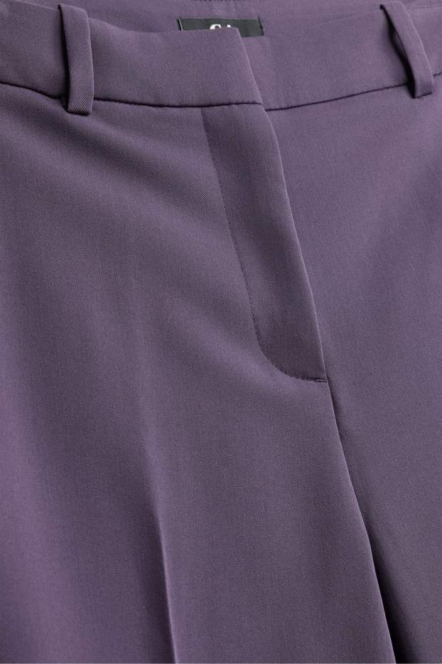 Damen - Business-Hose - High Waist - Wide Leg - lila