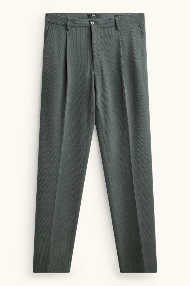 Bărbați - Pantaloni modulari din catifea - regular fit - stretch - verde închis
