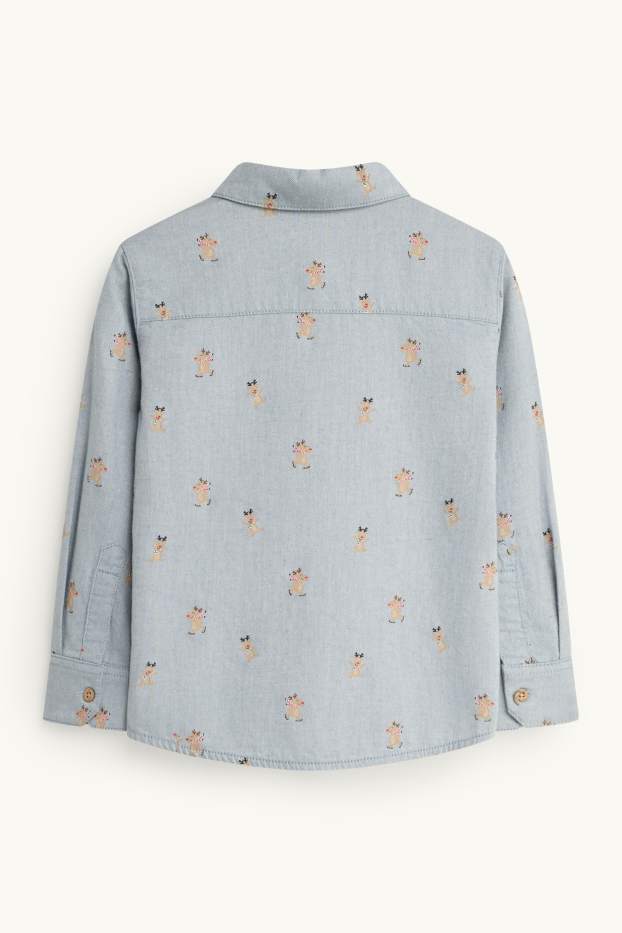 Bambini - Renna - camicia natalizia - grigio chiaro