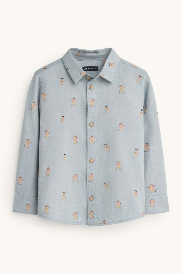 Bambini - Renna - camicia natalizia - grigio chiaro