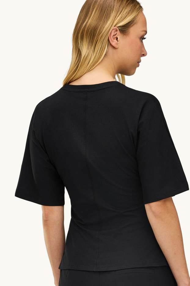 Femmes - T-shirt - slim fit - noir