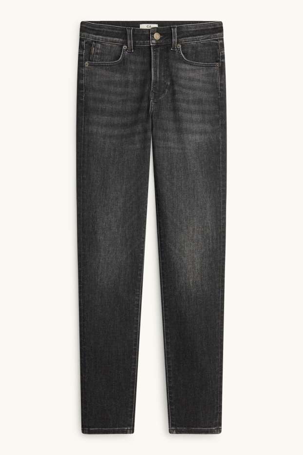 Femei - Skinny jeans - talie medie - jeans modelatori - LYCRA® ADAPTIV Fiber - denim-gri închis