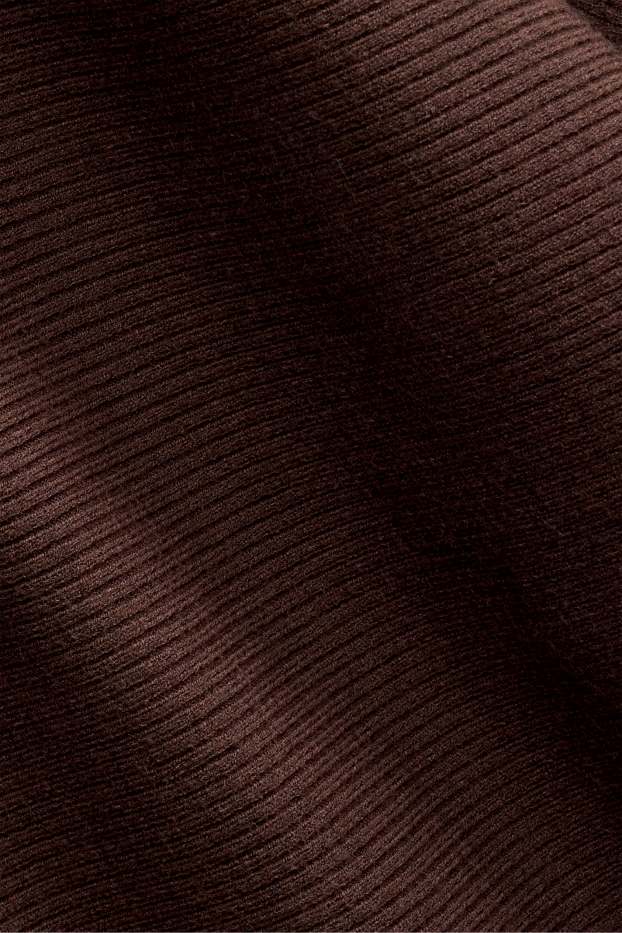 Women - Jumper - ribbed - dark brown