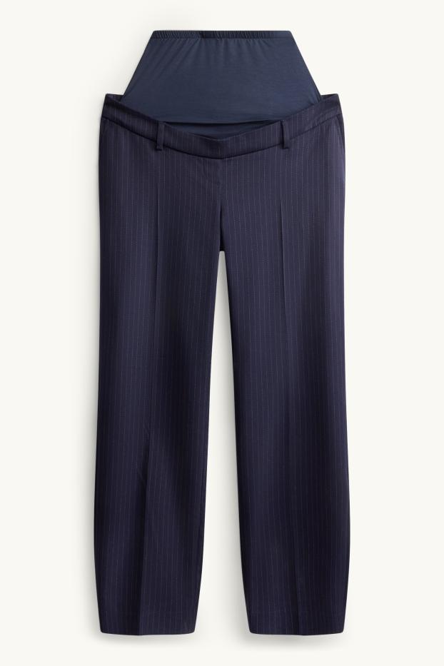 Damen - Umstandshose - Regular Fit - Nadelstreifen - dunkelblau