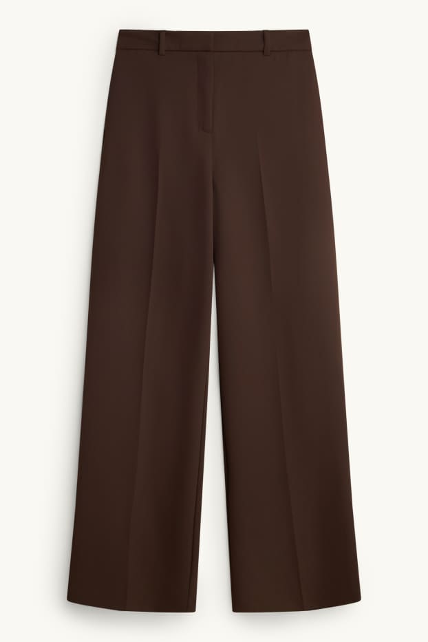 Femmes - Pantalon de bureau - high waist - regular fit - marron foncé