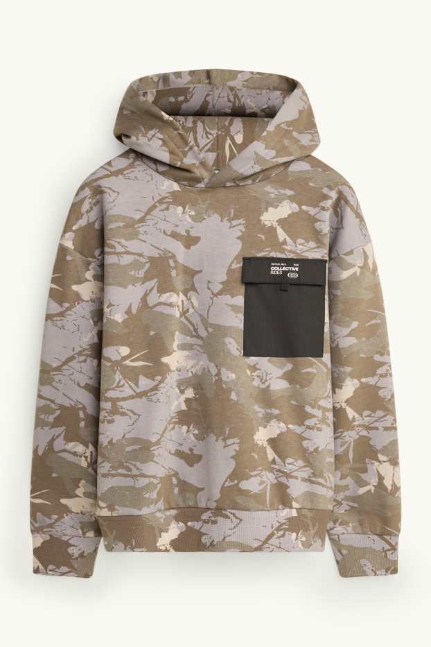 Kinder Buben - Hoodie - gemustert - camouflage