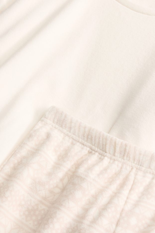 Dona - Pijama de teixit polar - blanc trencat