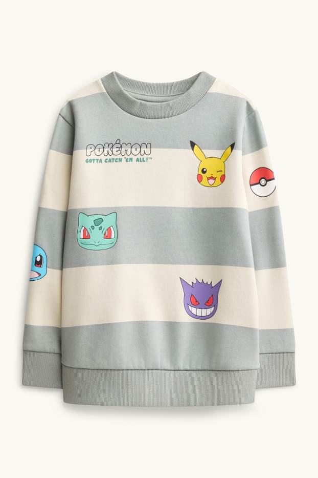 Nen - Pokémon - dessuadora - de ratlles - blau clar