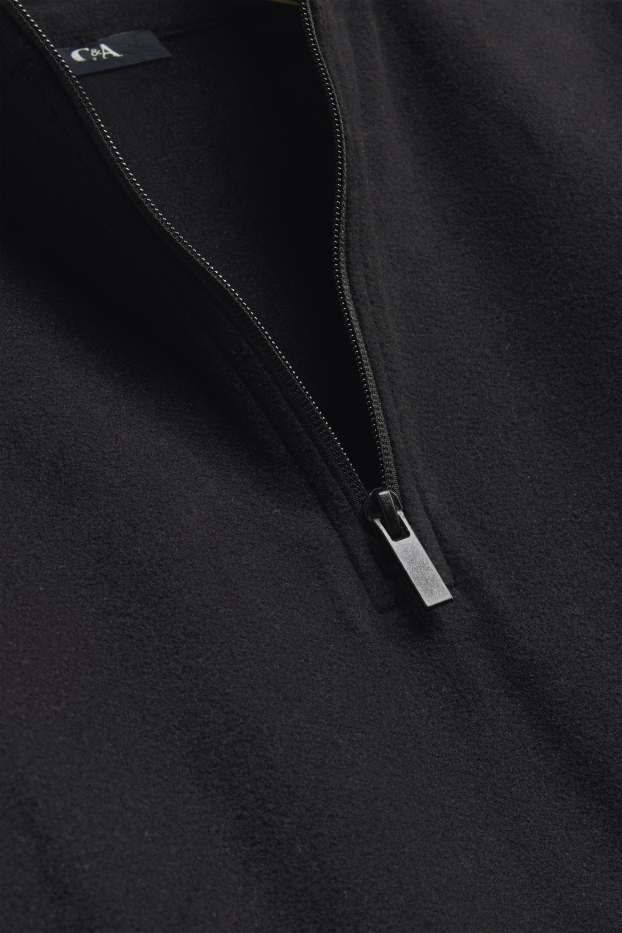 Women - Thermal fleece long sleeve top - regular fit - black