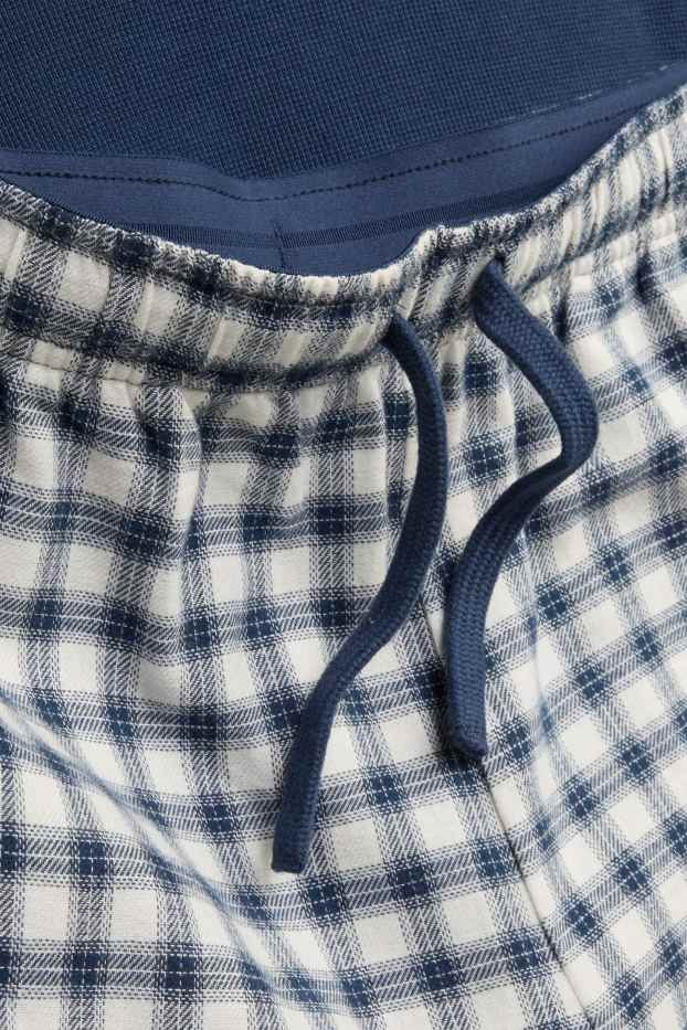 Herren - Pyjama - dunkelblau / weiß