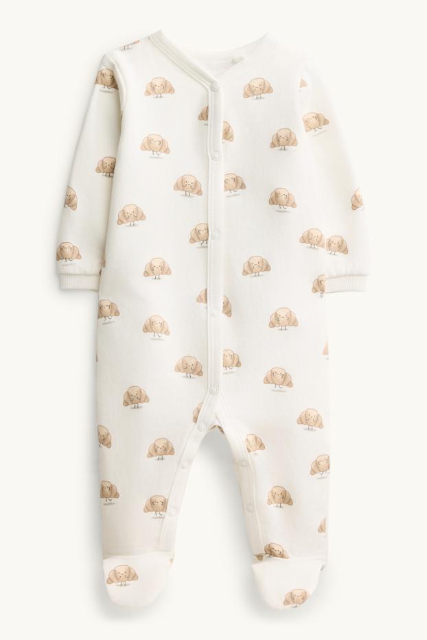 Baby Girls - Croissant - baby sleepsuit - brown / cremewhite