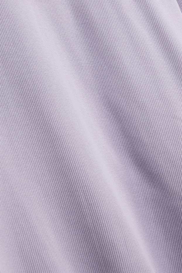 Donna - Maglia a maniche lunghe - slim fit - a coste - porpora