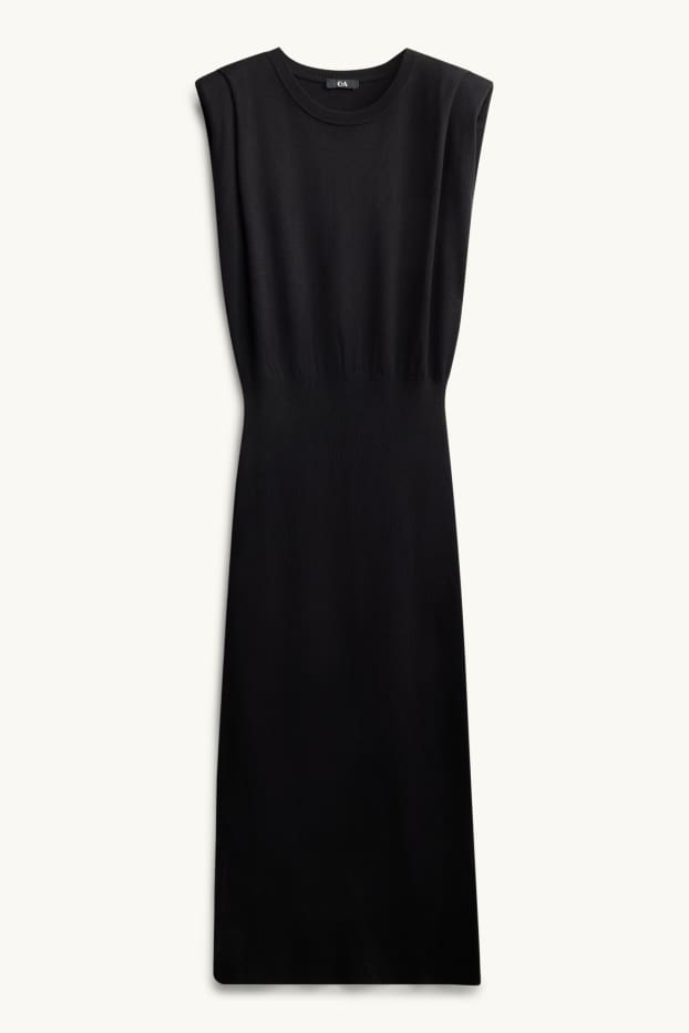 Femmes - Robe en maille - straight fit - viscose mélangée - noir