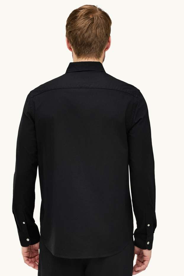 Heren - Overhemd - regular fit - button down - zwart
