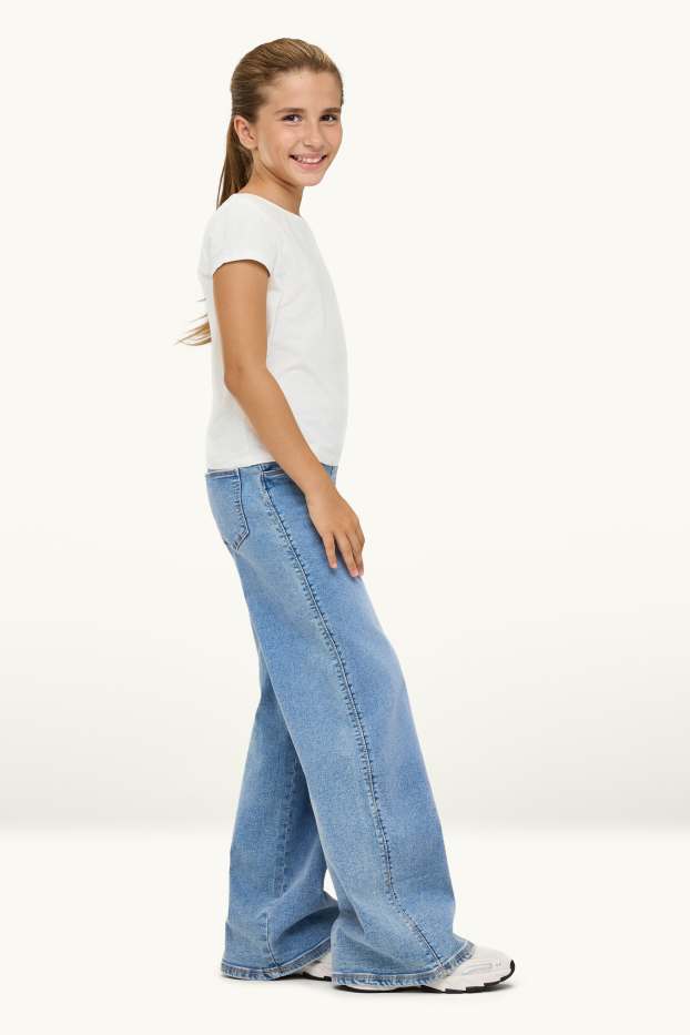 Děti - dívky - Wide leg jeans - džíny - modré