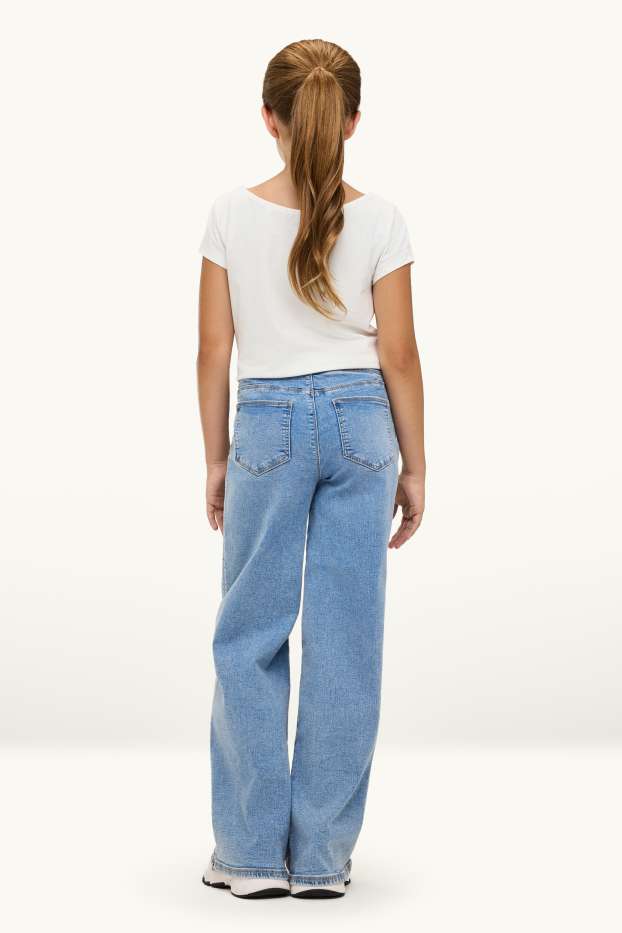 Děti - dívky - Wide leg jeans - džíny - modré