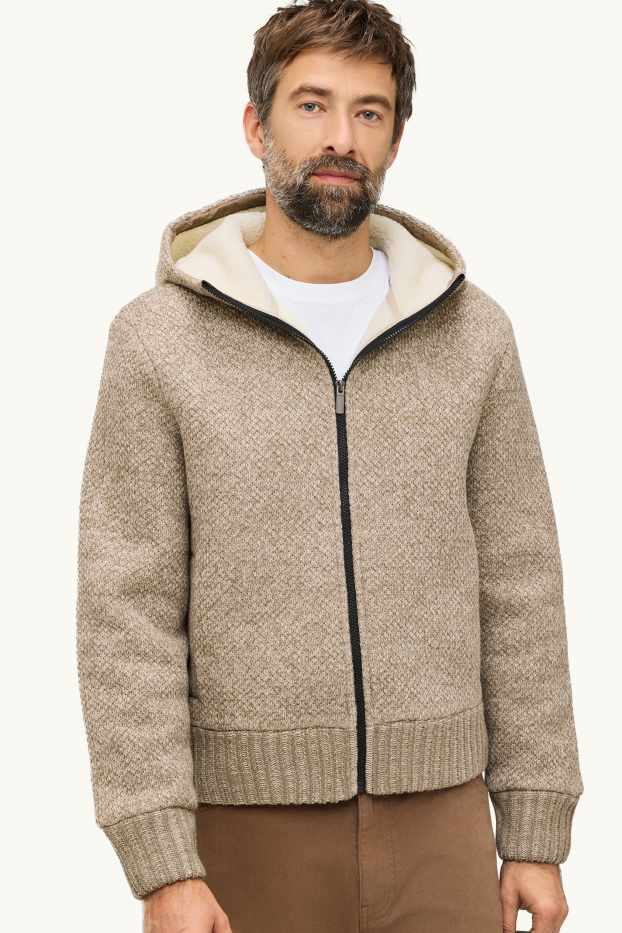 Men - Zip-through hoodie - beige-melange