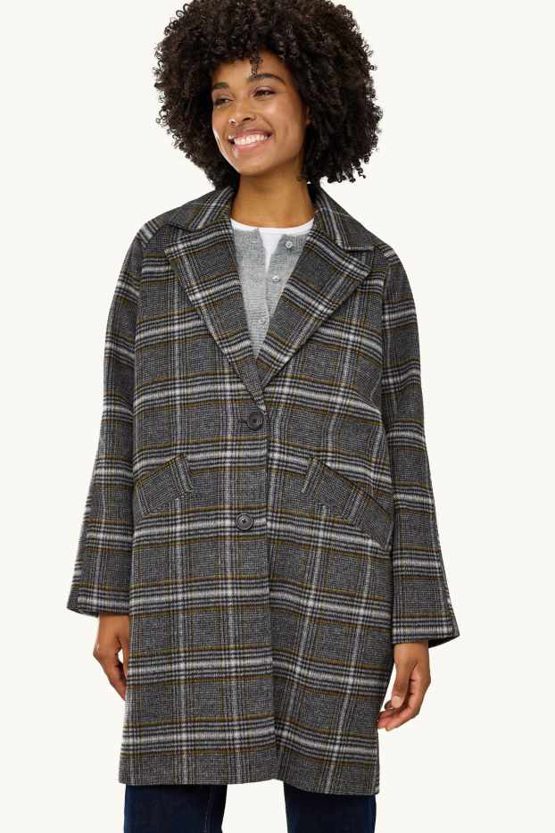Dona - Abric - de quadres - gris/groc
