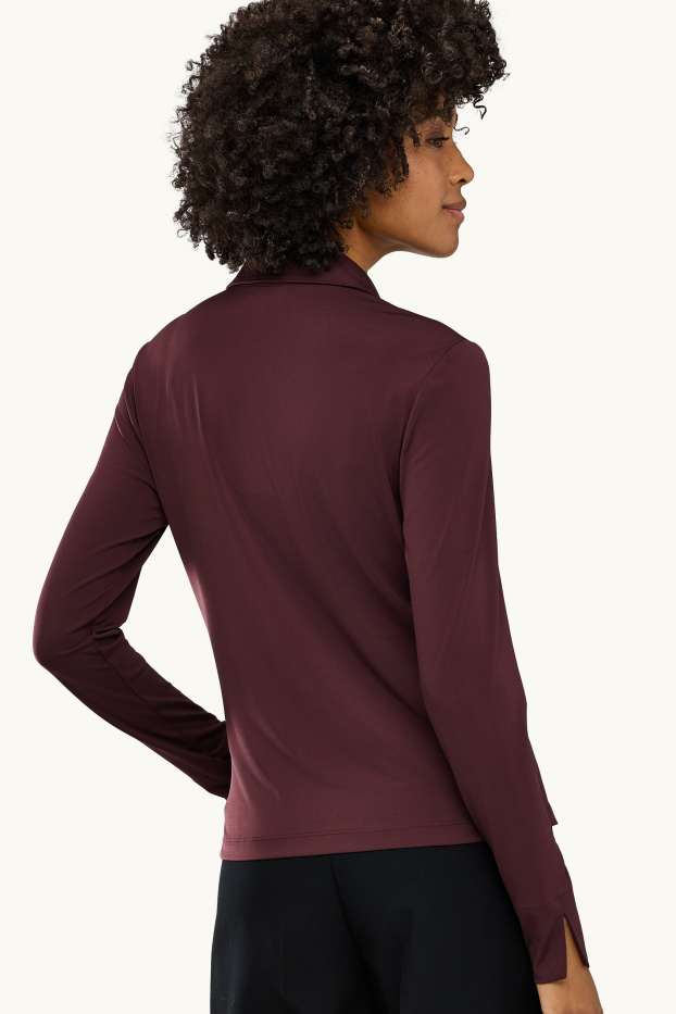Women - Jersey blouse - bordeaux