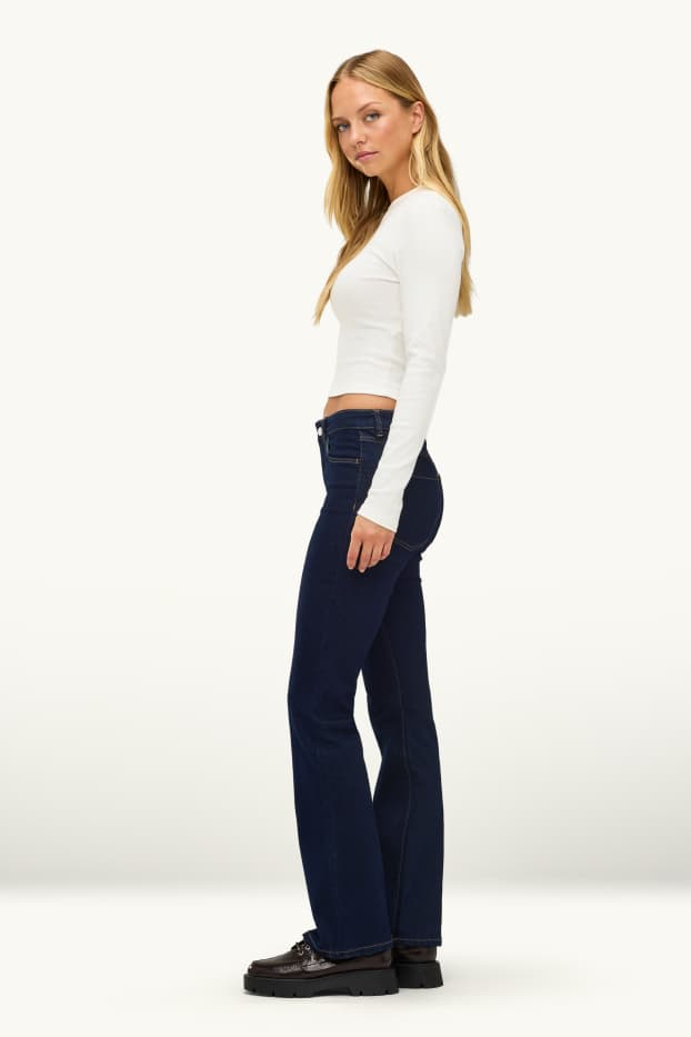 Donna - Jeans bootcut - vita media - jeans blu scuro