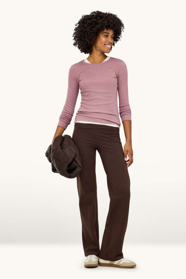 Damen - Straight Leggings - dunkelbraun