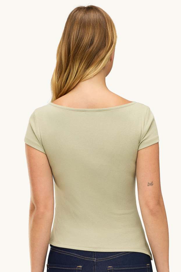 Donna - T-shirt - slim fit - verde chiaro