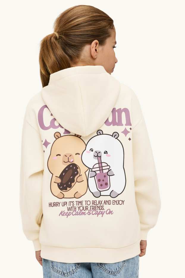 Bambine - CapyFun - felpa con cappuccio - crema